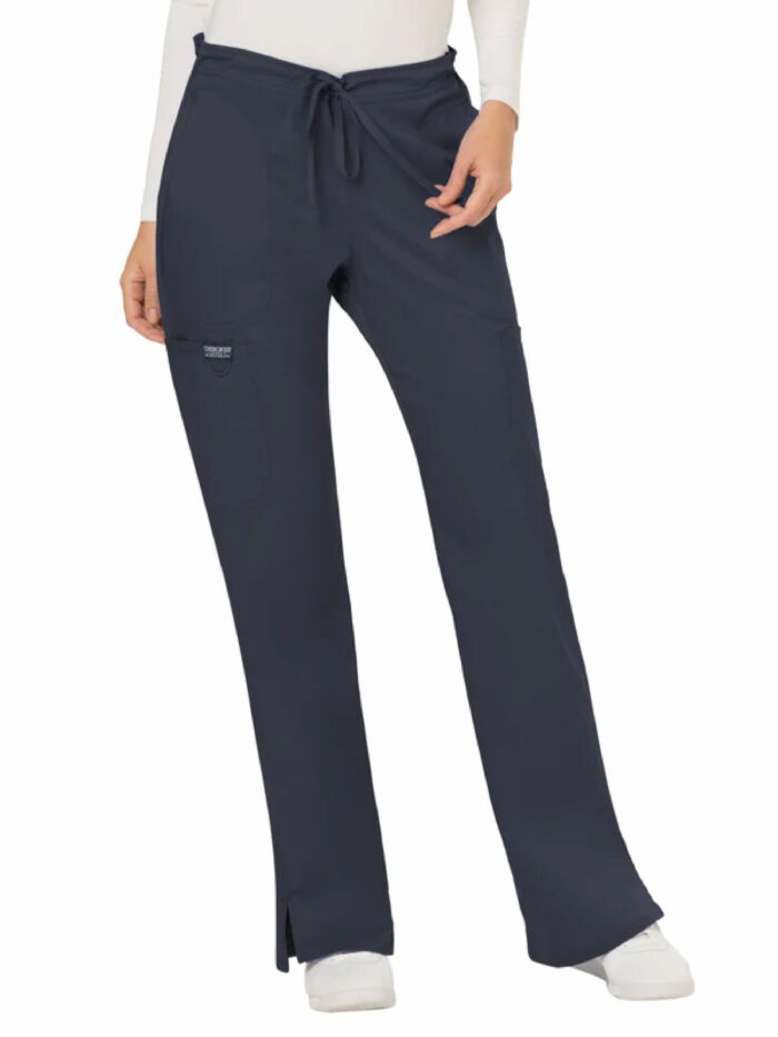 (WW120) Women's Mid Rise Moderate Flare Drawstring Pant